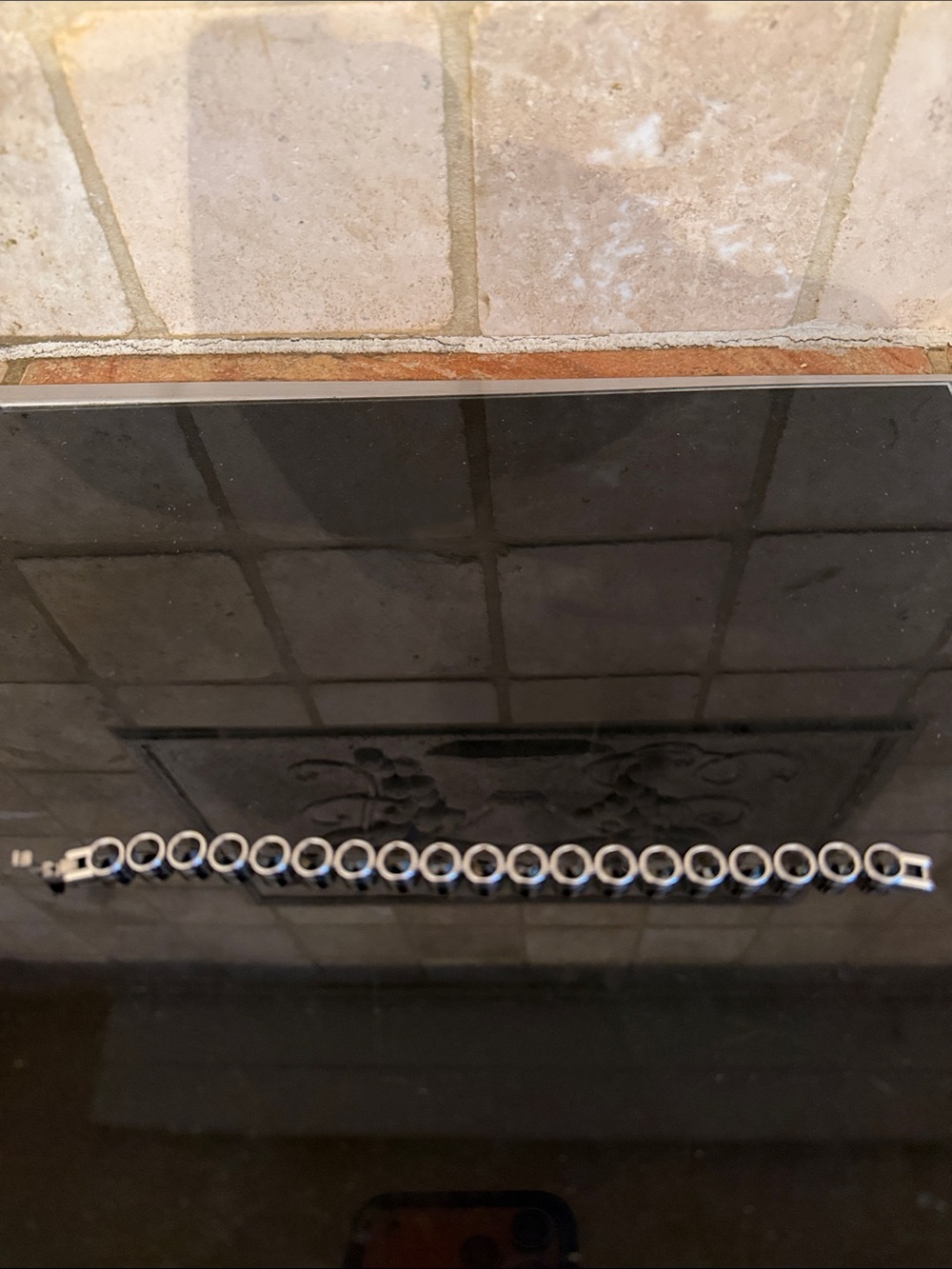 Touchstone Ice Bracelet silver tone with Black touchstone crystals.
